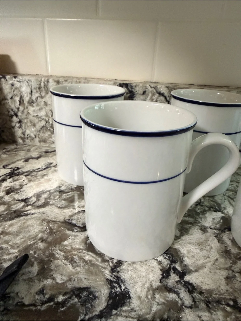 Set of 4 Crate & Barrel Catalina Mugs